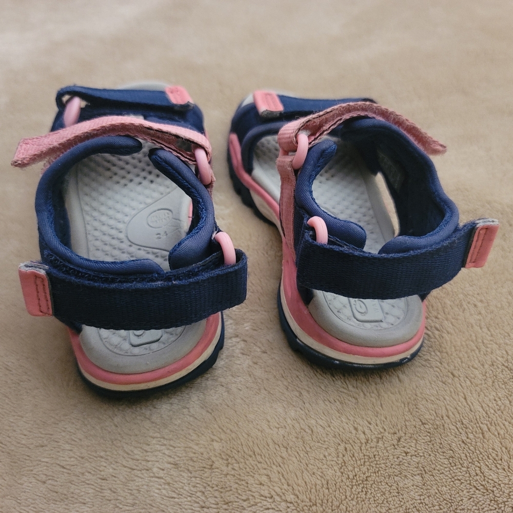 Geox Borealis Pink/Blue Sporty Triple Velcro Fastening Sandals Size 8 - Picture 5 of 8
